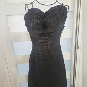 Chic Strapless Black Ruffled Dress